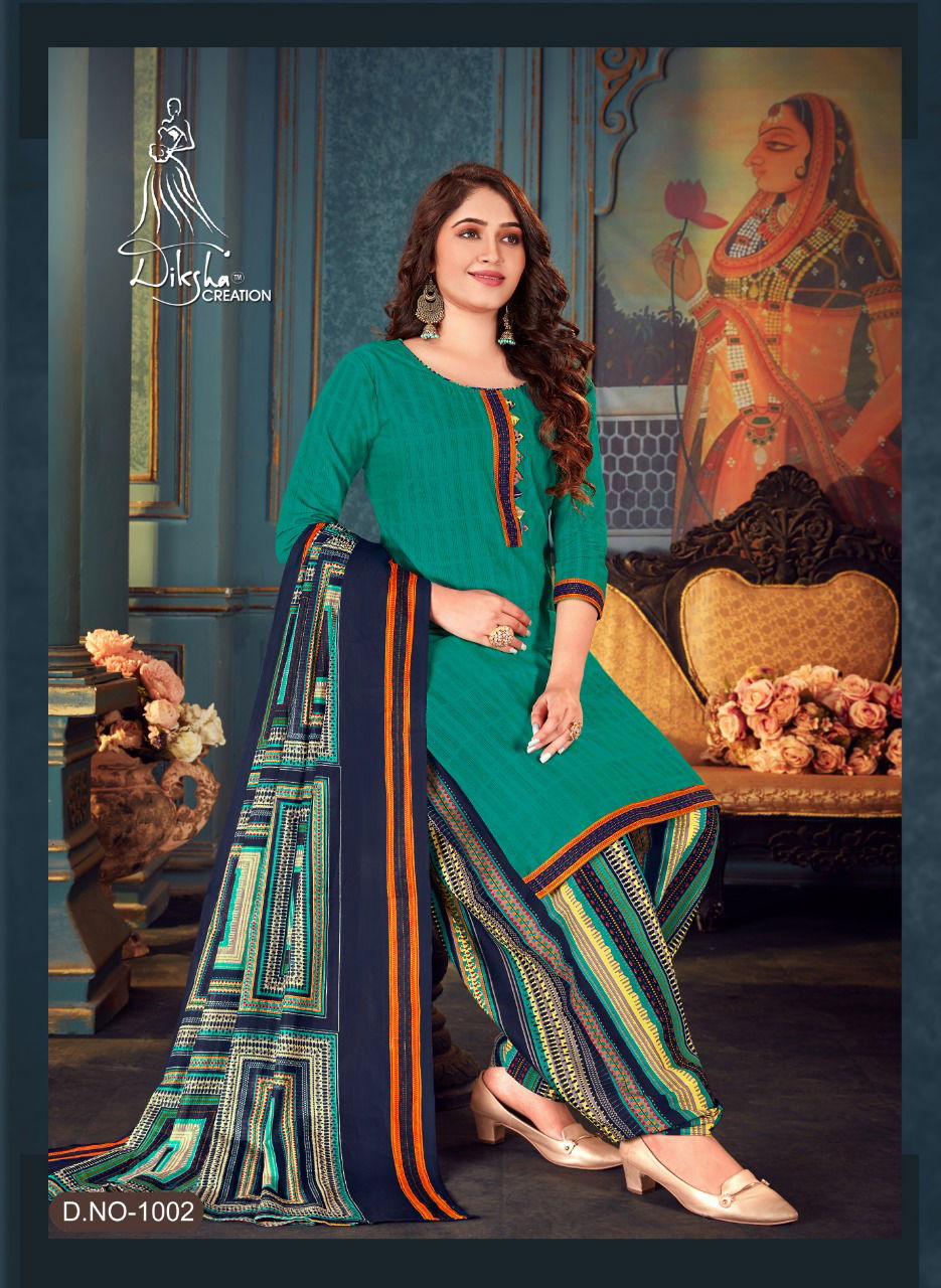 Diksha 4 Colours Latest Casual Dily Wear Ready Made Cotton Patiala Wear Dress Collection